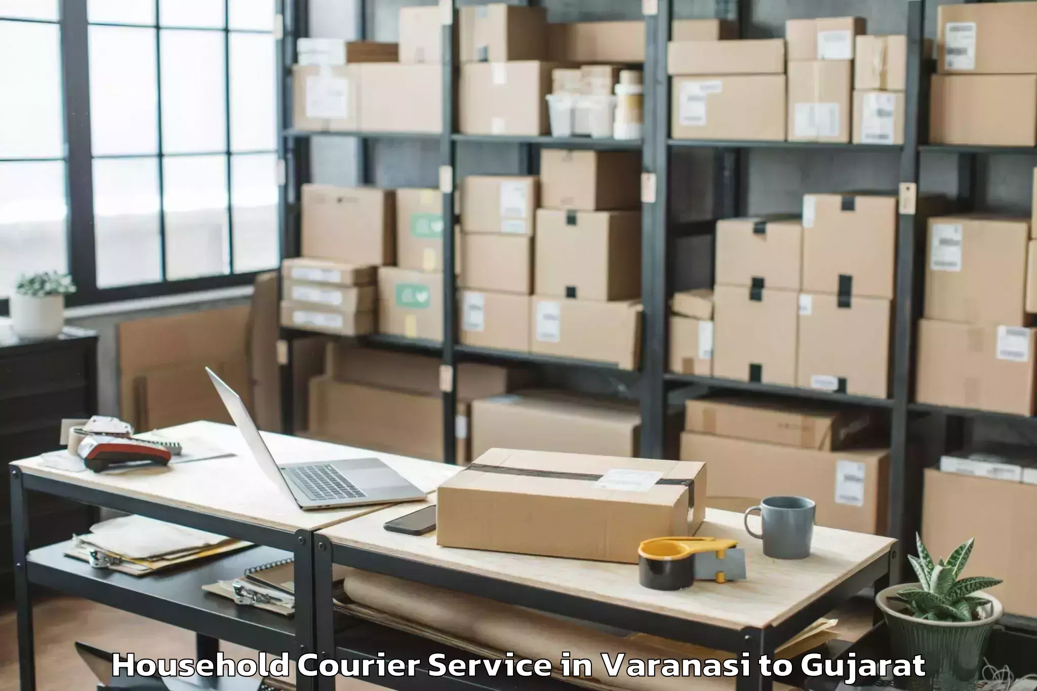 Book Varanasi to Ganpat University Mehsana Household Courier Online